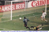 Champions League, 25 novembre 1998: Inter-Real Madrid 3-1, Baggio supera Illgner e realizza il terzo gol