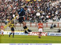 Campionato, 1 aprile 2001: Perugia - Inter 2-3, Vieri porta in vantaggio l'Inter