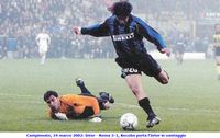 Campionato, 24 marzo 2002: Inter - Roma 3-1, Recoba porta l'Inter in vantaggio