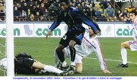 Campionato, 25 novembre 2001: Inter - Fiorentina 2-0, gol di Kallon e Inter in vantaggio