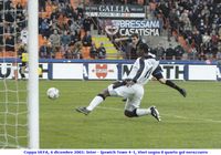 Coppa UEFA, 6 dicembre 2001: Inter - Ipswich Town 4-1, Vieri segna il quarto gol nerazzurro