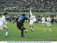 Campionato, 1 dicembre 2002: Inter - Brescia 4-0, Vieri segna il quarto gol nerazzurro