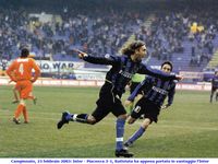 Campionato, 23 febbraio 2003: Inter - Piacenza 3-1, Batistuta ha appena portato in vantaggio l'Inter