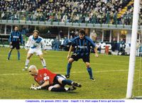 Campionato, 26 gennaio 2003: Inter - Empoli 3-0, Vieri segna il terzo gol nerazzurro