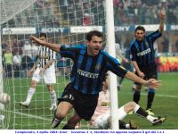 Campionato, 4 aprile 2004: Inter - Juventus 3-2, Stankovic ha appena segnato il gol del 3 a 1