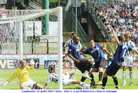 Campionato, 22 aprile 2007: Siena - Inter 1-2, gol di Materazzi e Inter in vantaggio